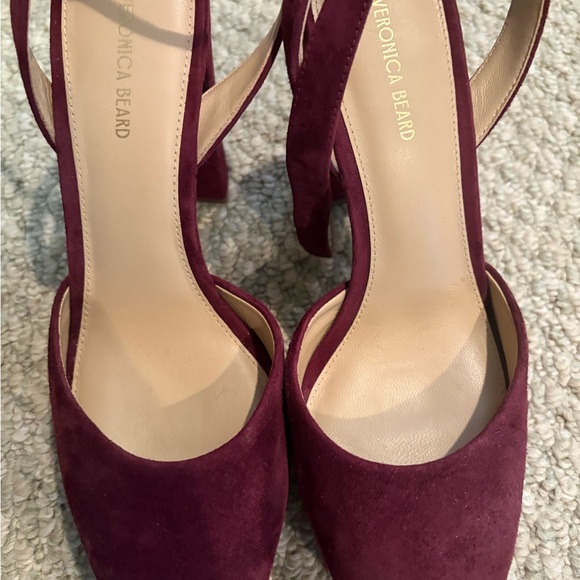 Veronica Beard maroon suede platform heels - Picture 5 of 5
